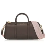 Cognac calfskin leather handbag – front view