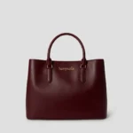 Savysells large leather Reagan satchel in cognac, front view