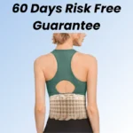 60 days risk free guarantee inflatable lumbar support worn by woman