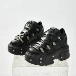 mens gothic platform shoes front angle view
