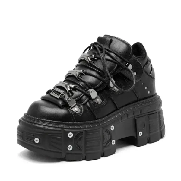 mens gothic platform shoes side profile thick sole