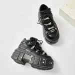 mens gothic platform shoes top down and side view
