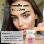 Woman holding an Eelhoe 5ml anti-aging serum vial from the microneedle skin renewal kit